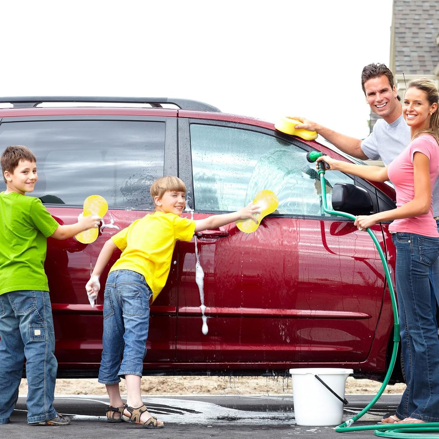 Vesici 48 Pack Large Sponges Bulk Multi-Purpose Extra Large Sponge for Washing Cars Field Day Water Games Household Cleaning Car Boat Bike Kitchen Bathroom Vacuum Compressed Packing (Bright Yellow)