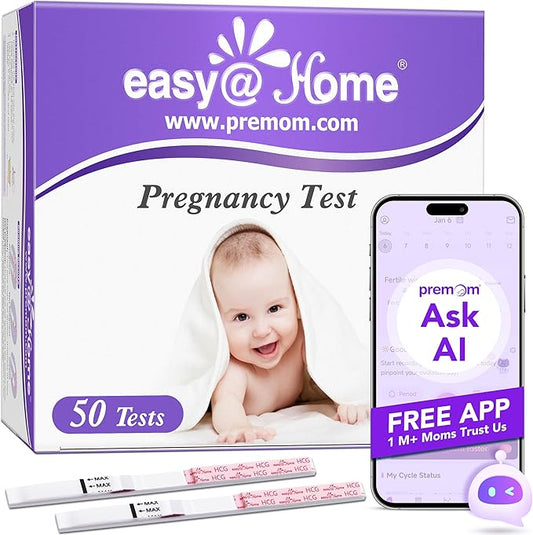 Easy@Home Pregnancy Test Strips: 50 Pack HCG Test Strips - Early Detection Bulk Pregnancy Tests Kit | EZW1-S:50