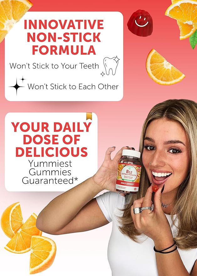 Lunakai Extra Strength 3000mcg Vitamin B12 Gummies - USA Made, Delicious Daily Energy & Metabolism Support - Vegan B12 Methylcobalamin Supplement 60ct