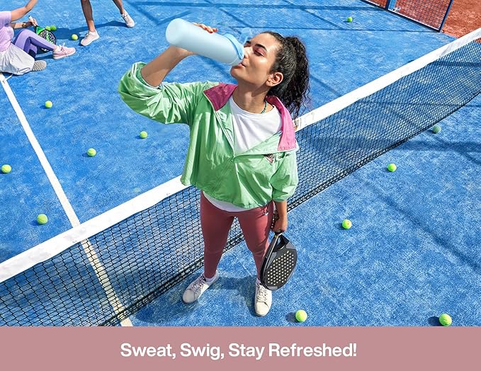 POWCAN 26 oz Insulated Water Bottle with 2-in-1 Straw and Spout Lid, Keep Cold 24H, Leak-Proof, Fits in Car Cup Holder, Stainless Steel Water Bottle for Gift, Holiday, Travel and School (Sweet Rosy)