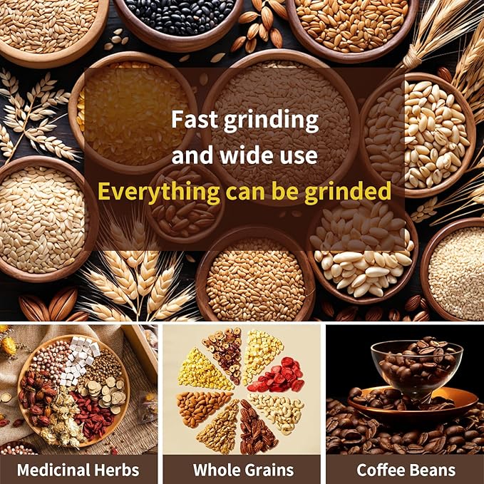 Electric Coffee Grinders，150-300w Silver Spice Grinder, One-Button Operation to Grinder Coffee Beans, Spices, Dry Herbs, Nuts, etc.1 Plastic Brush and 1 Plastic Spoon Included