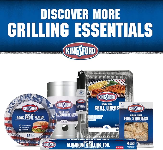 Kingsford Disposable Grill Liners, Heavy Duty Aluminum Foil Grill Toppers for Outdoor BBQ Grills, Helps Prevent Food and Sauce Falling Through Grates, 16 x 11.75 in, 4 Count - 6 Pack