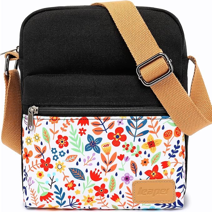 Leaper Girls Crossbody Purses for Kids 2 PCS Cross Body Bag Women Messenger Bag Girls Canvas Bag Cross Body Purse Set