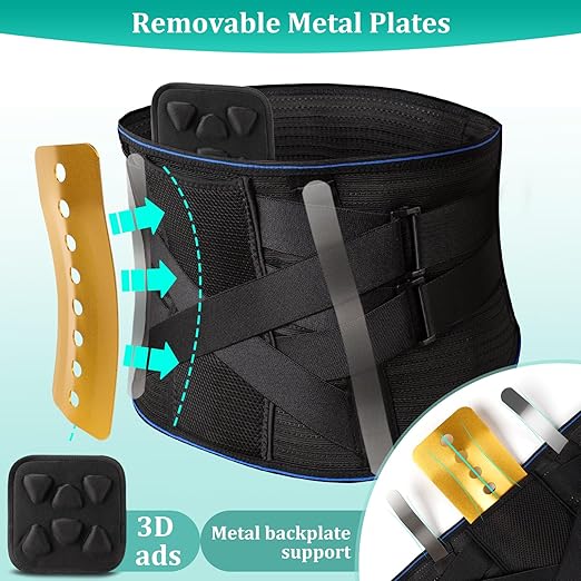 Adjustable Back Brace for Lower Back Pain & Sciatica Relief - Unisex Lumbar Support Belt for Herniated Disc, Posture Correction, Breathable Design for Work, Sports (B73,X-Large)