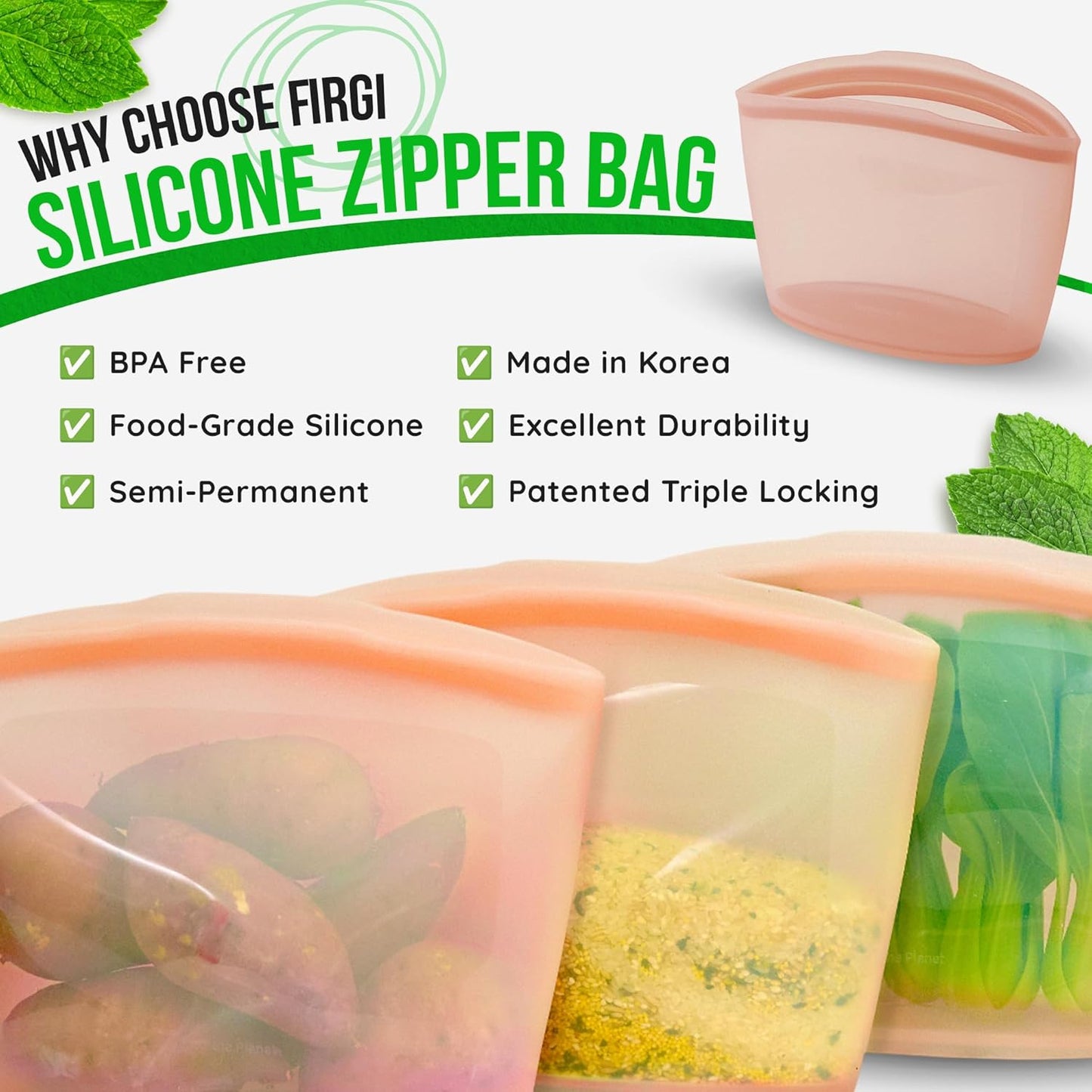 Reusable Silicone Food Storage Bags 3.6Cup (29oz), Airtight food Storage Containers Food Grade Silicone Snack Bags, BPA Free Food Storage Container, Microwave Safe, Sous Vide Container, Taupe Brown