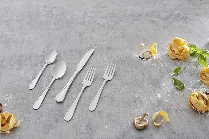 Oneida Silverware Set For 4, Flight Everyday Dinner Knives Flatware Set of 4, Stainless Steel Cutlery Sets, Dishwasher Safe Utensils, Utensil Sets, Butter Knife, 4-Piece Dinner Knife (Silver, 4 Piece)