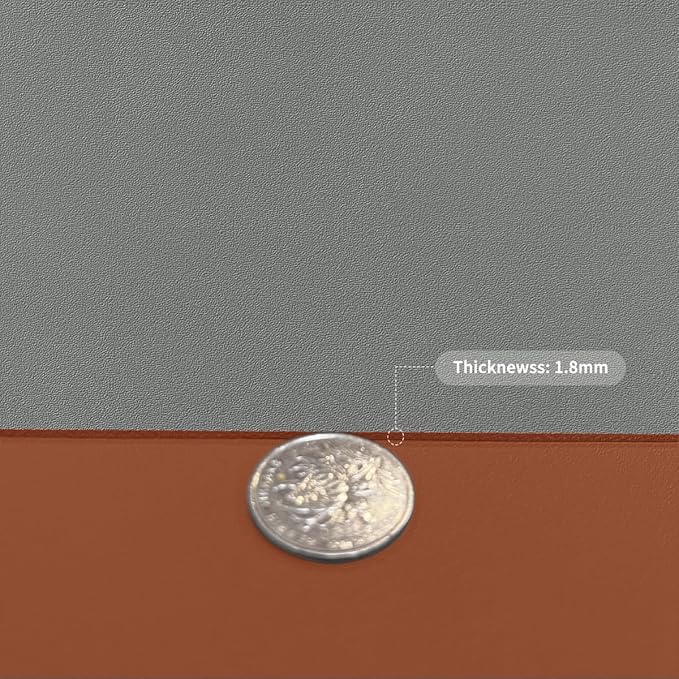 Leather Desk Mat,1.8mm Thick,16x54 Inch Desk Cover,Desk Protector Mat,Dresser Cover Top,Table Cover Rectangle,End Table Cover,Coffee Table Cover Rectangle(Brown+Gray,16x54)