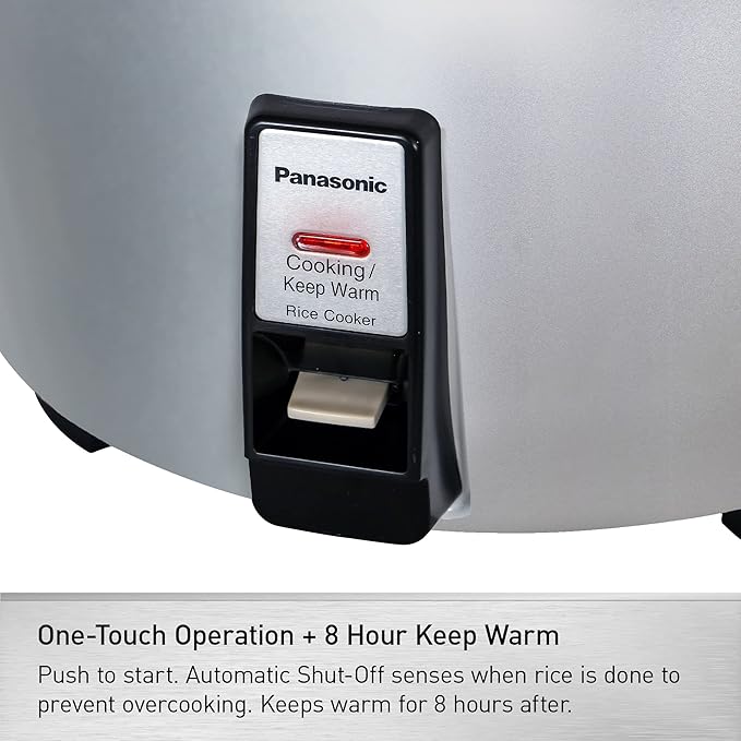 Panasonic Commercial Electric Rice Cooker, 120V Large Capacity 46-Cup (Cooked), 23-Cup (Uncooked) with One-Touch Operation - SR-GA721L - Silver