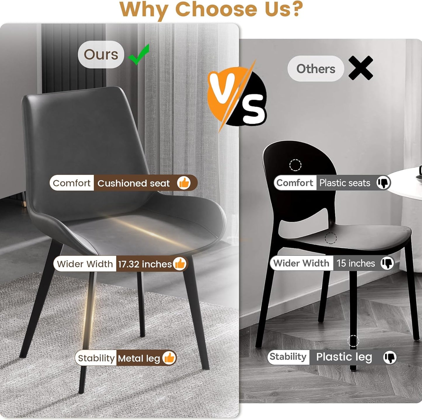 Montary 9 Piece Dining Table Chairs Set, Modern Dining Table Set of 8, Includes 59" D Marble Round Table with Metal Iron Base, 8 Grey Black Dining Chairs for Home, Kitchen