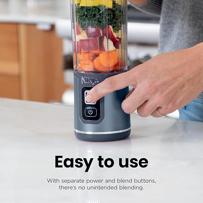 Ninja Blast Portable Blender, Cordless, 18oz. Vessel, Personal Blender For-Shakes and Smoothies, BPA Free, Leakproof-Lid and Sip Spout, USB-C Rechargeable, Dishwasher Safe, Metallic Black, BC151MB