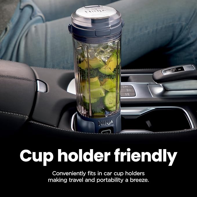 Ninja BC151BK Blast Portable Blender, Cordless, 18oz. Vessel, Personal Blender-for Shakes & Smoothies, BPA Free, Leakproof-Lid & Sip Spout, USB-C Rechargeable, Dishwasher Safe Parts, Black