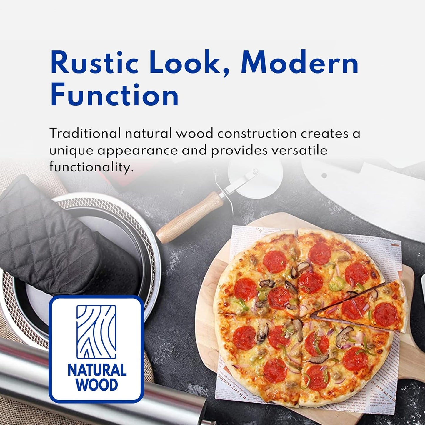 New Star Foodservice 50240 Restaurant-Grade Wooden Pizza Peel, 14" L x 12" W Plate, with 28" L Wooden Handle, 42" Overall Length