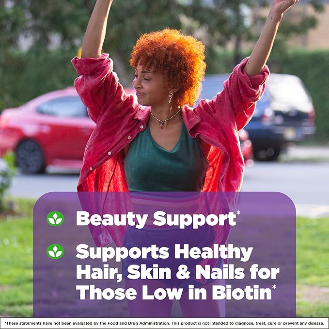 Natrol Beauty Biotin 10000mcg, Dietary Supplement for Healthy Hair, Skin, Nails and Energy Metabolism, 60 Strawberry-Flavored Fast Dissolve Tablets, 60 Day Supply (Pack of 12)