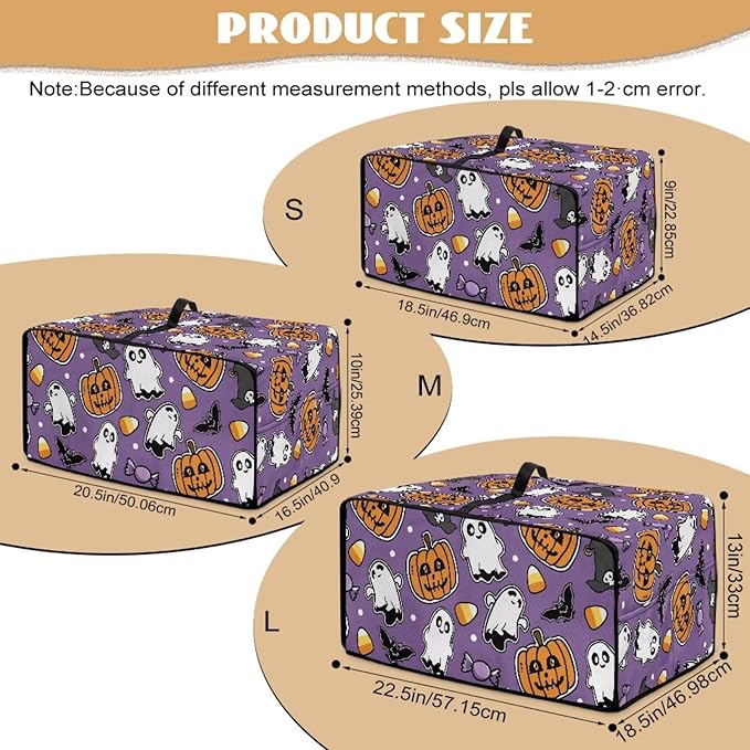 Air Fryer Toaster Oven Cover with Side Pockets, Protective Electrical Appliance Cover Kitchen Countertop Accessories, S, Ghost Pumpkin Bat Candy Violet Halloween Decor
