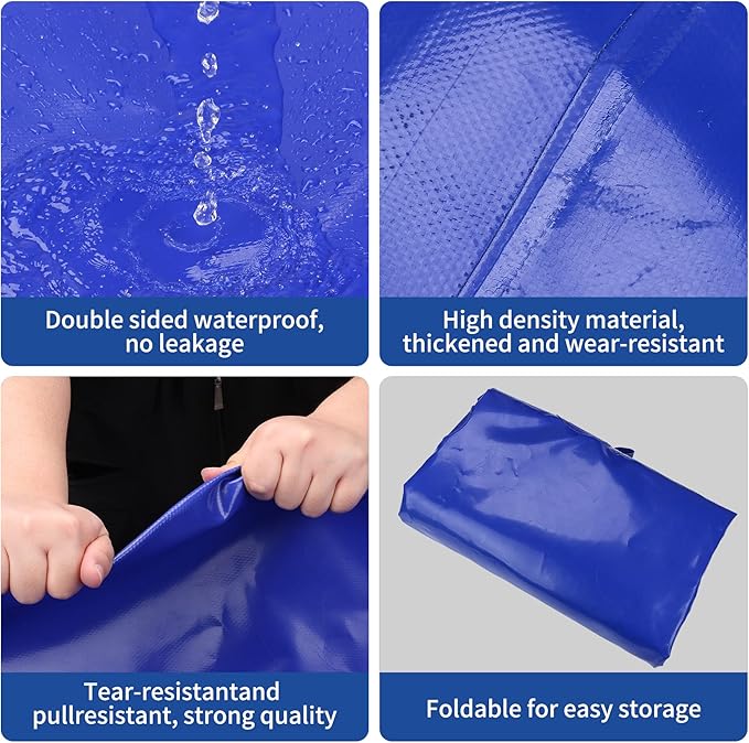 2000 L/528 Gal Water Bladder Tank, Foldable Portable Water Storage Container, Emergency Water Bag for RV, Truck Bed, Fire Prevention, Drought Resistance, Blue