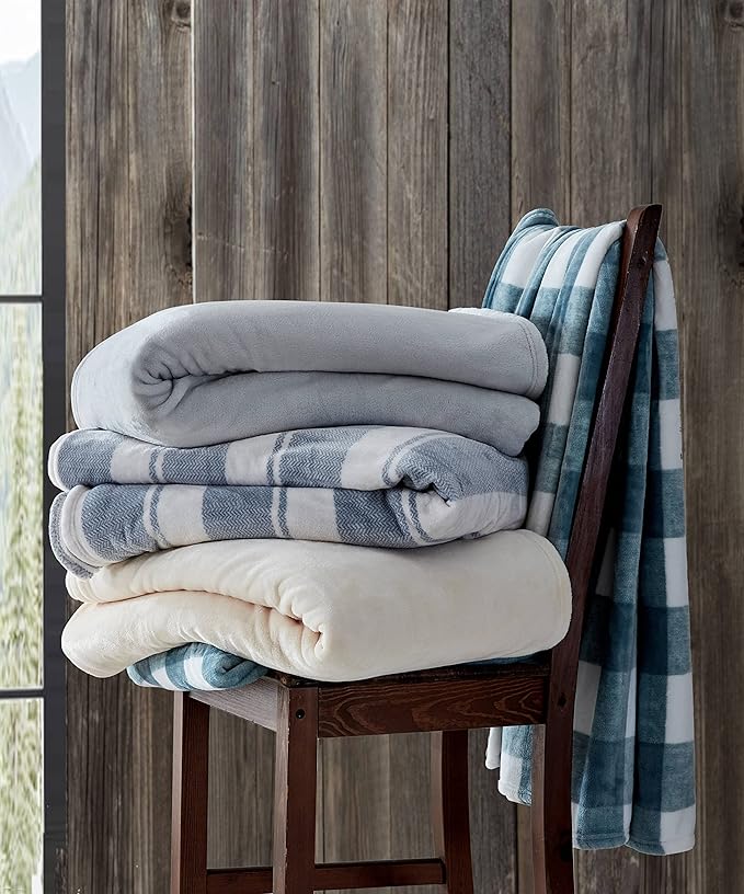 Eddie Bauer - Twin Blanket, Ultra Plush Bedding, Lightweight Home Decor for All Seasons (Ivory, Twin)