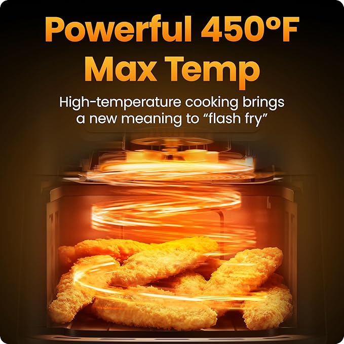 Chefman Air Fryer – 4-in-1 Slim 3.5 QT Airfryer, Air Fry, Bake, Dehydrate, Frozen, 450°F Max Temp for Extra Crispy Results in Minutes, Nonstick Ceramic Coating, Dishwasher-Safe Accessories - Red