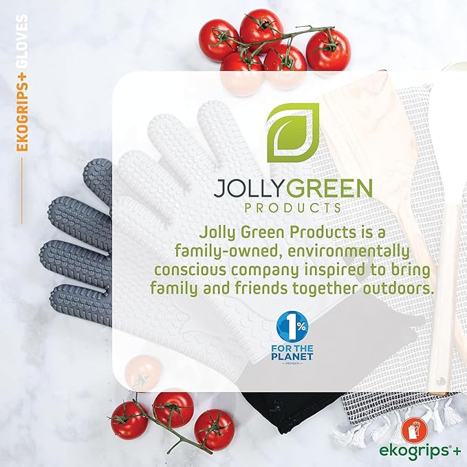 Ekogrips Plus Oven Gloves with Fingers, Comfy Waterproof Silicone Oven Mitts Heat Resistant with Long Cuff, Insulated BBQ Gloves Perfect for Grilling, Baking, Smoker, Canning, and Pizza, Orange, OSFM