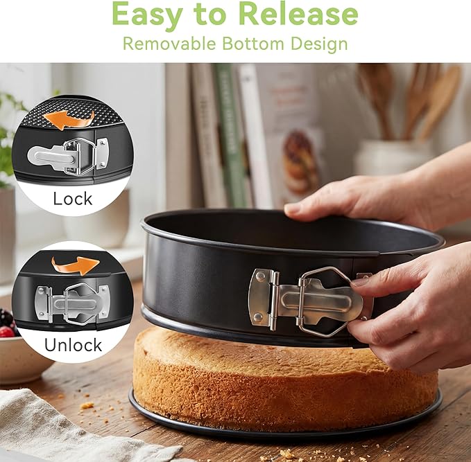 USLAI Springform Pan, 4/6/7/8/9/10 Inch Nonstick Cheesecake Pan with Removable Bottom, Easy to Clean, Ideal for Baking Cakes, Pies and Quiches - 6 Inch