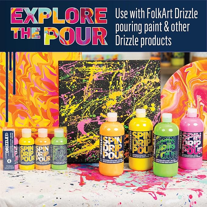 FolkArt Drizzle Open Pour Cups, Set of 6 Circle Cups for DIY Paint Pouring Arts and Crafts Projects, 61852