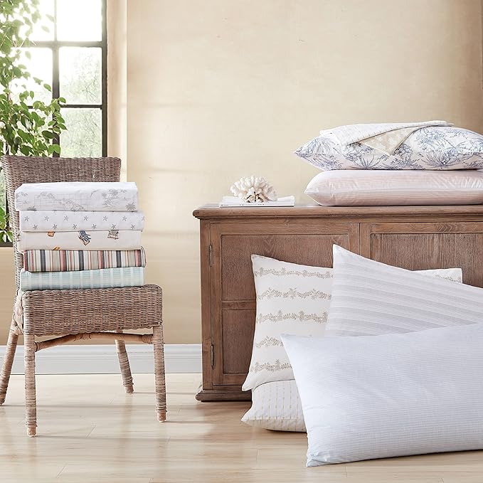 Tommy Bahama - King Sheets, Cotton Percale Bedding Set, Crisp & Cool, Stylish Bedding Set (Off The Grid Green, King)