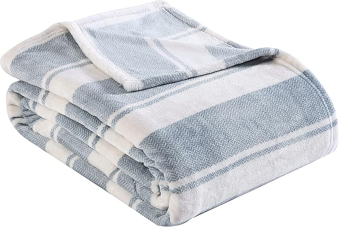 Eddie Bauer - King Blanket, Ultra Plush Bedding, Lightweight Home Decor for All Seasons (Stones Throw Stripe, King)