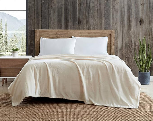 Eddie Bauer - Twin Blanket, Ultra Plush Bedding, Lightweight Home Decor for All Seasons (Ivory, Twin)
