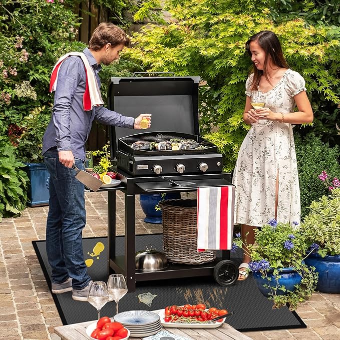 30" Square Fire Pit Mat/Under Grill Mat Fireproof Waterproof Oil-Proof, 4 Layers Fireproof Mat Fire Pit BBQ Pad Protect Mat for Deck Patio Grass Outdoor Wood Burning Fire Pit and BBQ Smoker