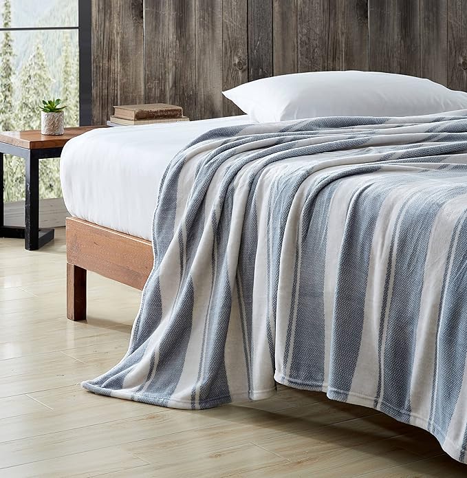 Eddie Bauer - King Blanket, Ultra Plush Bedding, Lightweight Home Decor for All Seasons (Stones Throw Stripe, King)