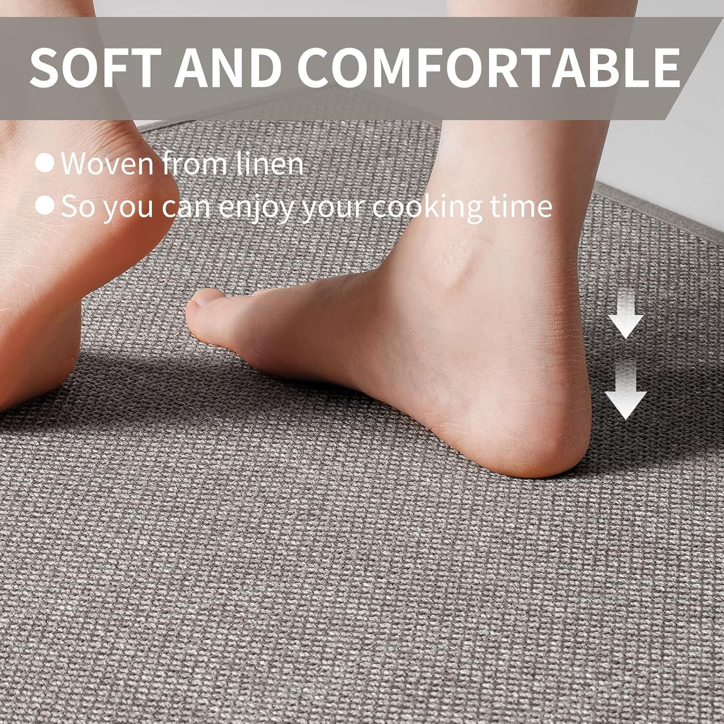 Non Slip Kitchen Rugs, Oil and Water Absorbent Runner Rugs for Kitchen, Kitchen Mat in Front of Sink,17x47 Gray Kitchen Mat,Non-Slip and Durable Kitchen Mats for Floor