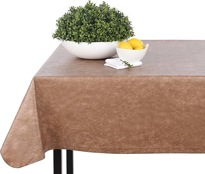 Yourtablecloth Heavy Duty Vinyl Rectangle or Square Tablecloth – 6 Gauge Heavy Duty Tablecloth – Flannel Backed – Wipeable Tablecloth with Vivid Colors & Many Sizes 52 x 120 Hunter Green