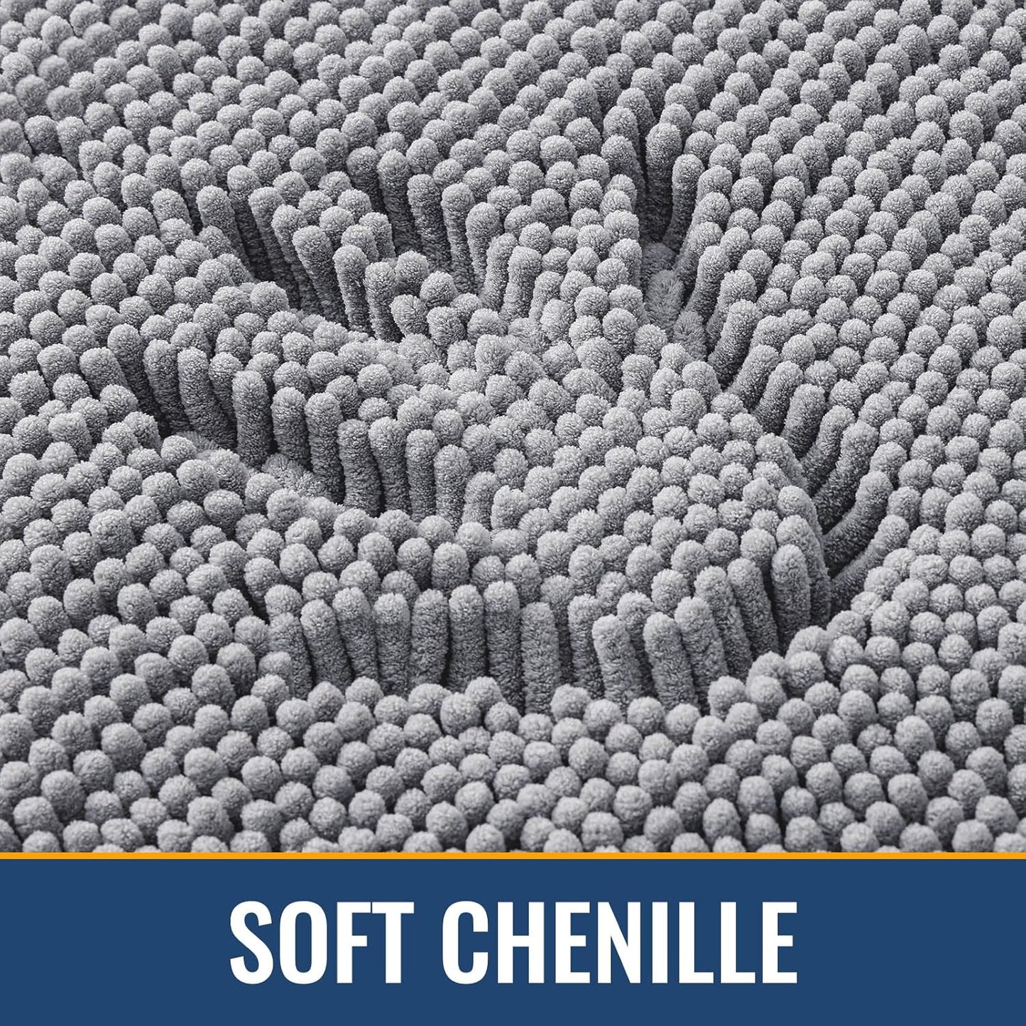 Arotive Bathroom Rugs 59x20, Extra Soft Absorbent Shaggy Chenille Bath Rugs, Machine Washable Rubber Backing Non-Slip Bath Mats for Bathroom Floor Tub and Shower, Home Decor Accessories, Grey