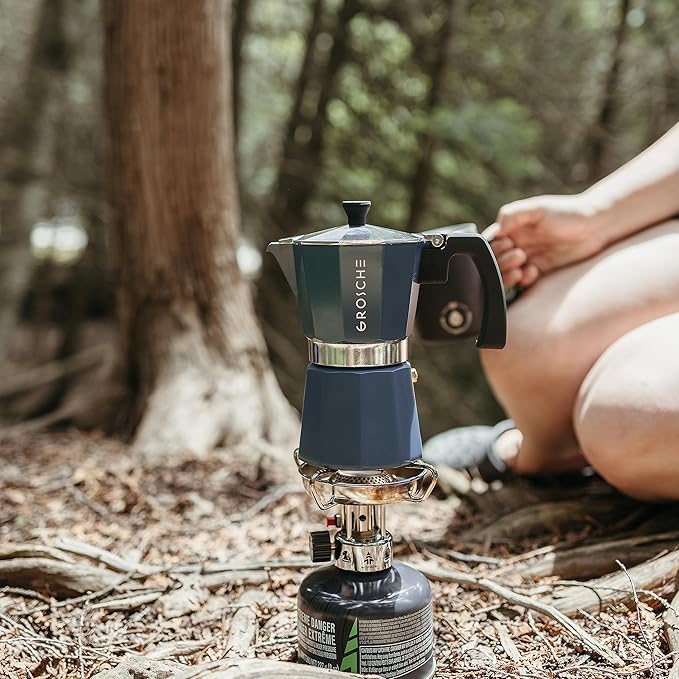 GROSCHE Milano Stovetop Espresso Maker Moka Pot 9 Espresso Cup, 15.2 oz, Blue. Stove top Coffee Maker Moka Italian Espresso greca Coffee Maker Brewer Percolator