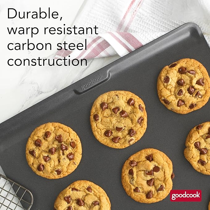 GoodCook AirPerfect Nonstick Air Insulated Cookie Sheet, 14" x 12", No Burning, Gray