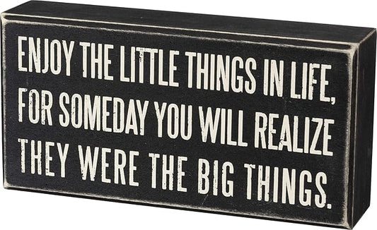 Primitives by Kathy 15861 Classic Box Sign, 8 x 4-Inches, Enjoy The Little Things