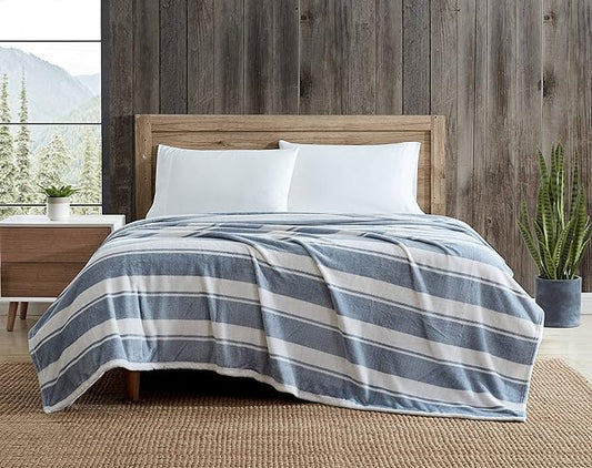 Eddie Bauer - Queen Blanket, Ultra Plush Bedding, Lightweight Home Decor for All Seasons (Stones Throw Stripe, Queen)