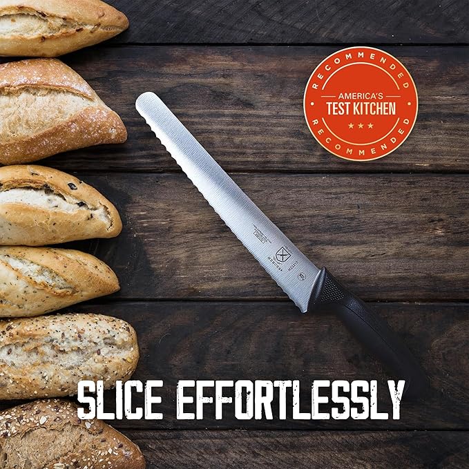 Mercer Culinary - M23210WBH Mercer Culinary Millennia 10-Inch Wide Wavy Edge Bread Knife, White