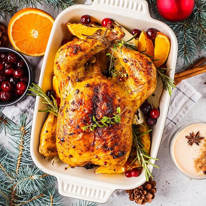 Sunvivi 26lb 22-Quart Roaster Oven, Electric Roaster Oven with Viewing Lid, Turkey Roaster with Unique Defrost/Warm Function, Large Roaster with Removable Pan & Rack, Stainless Steel, Silver