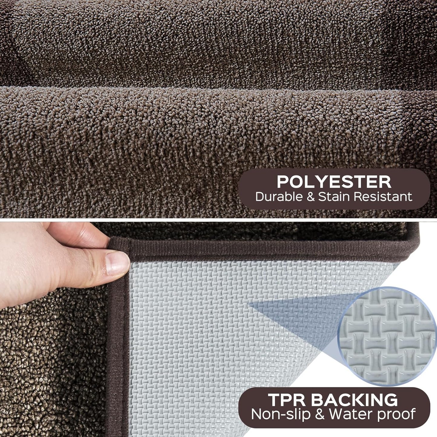 Machine Washable Kitchen Rug 24" x 70", Non Slip Kitchen Mat for Floor, Absorbent Entrance Runner Rug for Bedroom, Hallway, Bathroom, Door (Roll Packing)