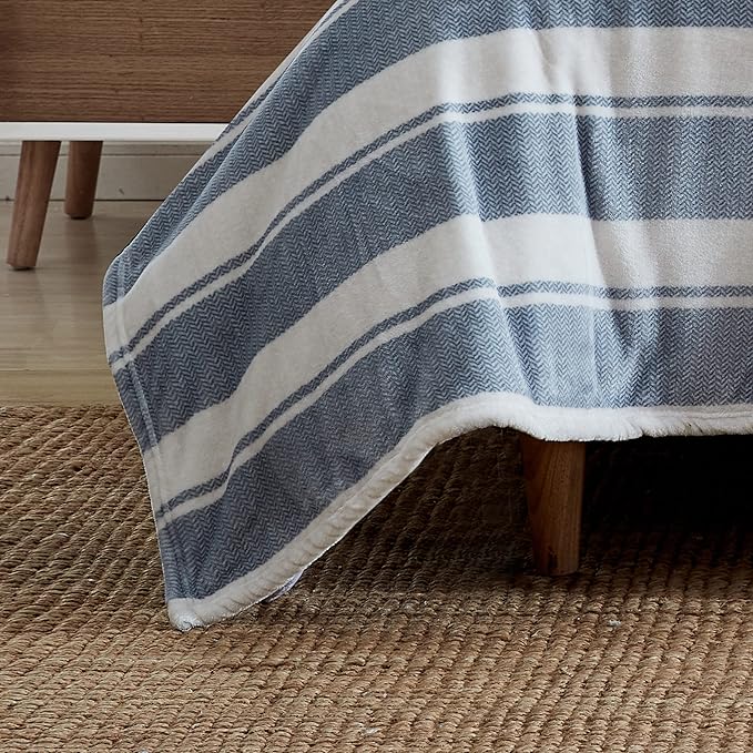 Eddie Bauer - King Blanket, Ultra Plush Bedding, Lightweight Home Decor for All Seasons (Stones Throw Stripe, King)
