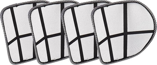 Mind Reader Ergonomic Lower Back Support, Office Chair Cushion, Posture Corrector, Mesh, 15.5" L x 15" W x 5" H, Set of 4, Black