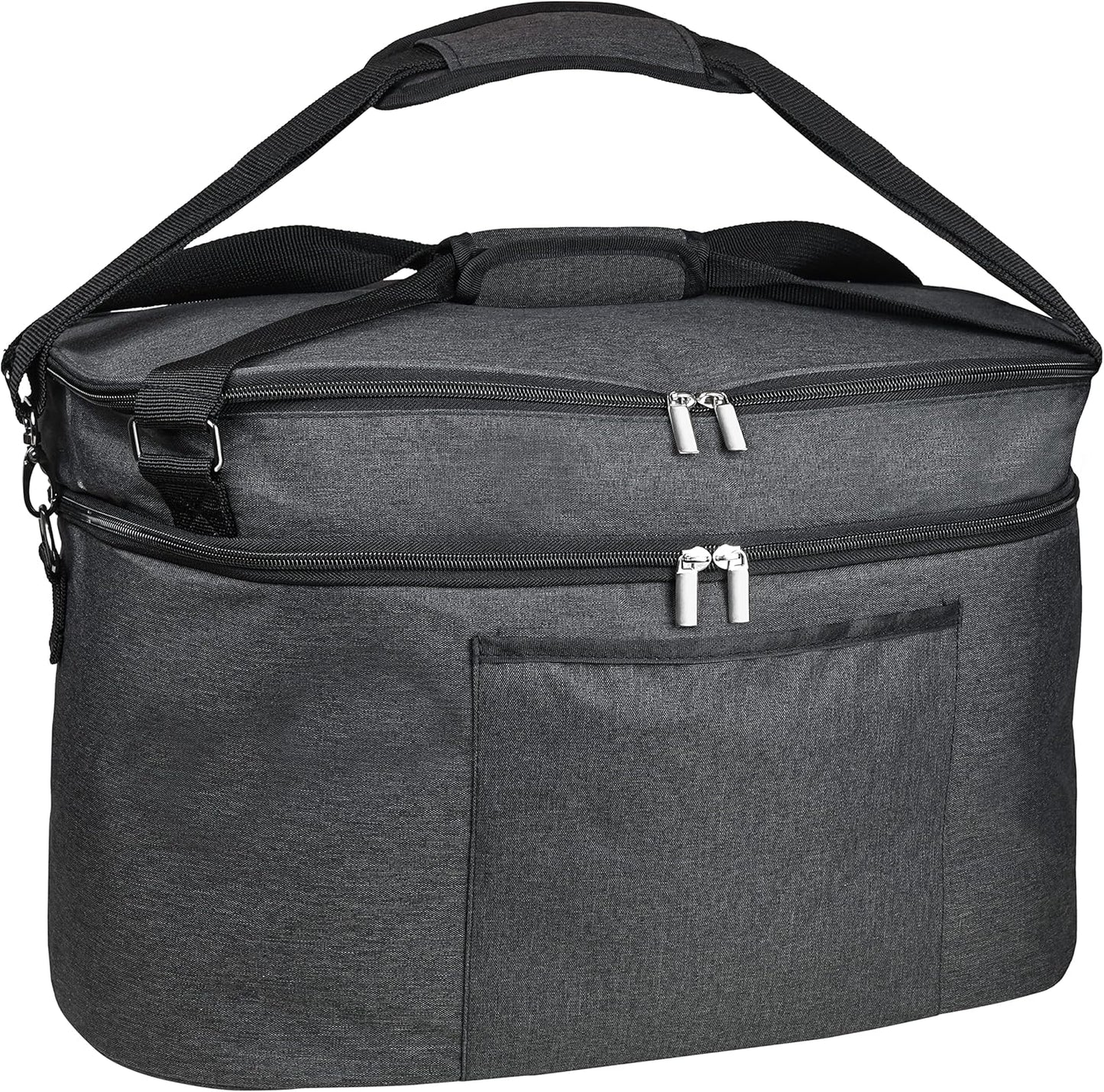 Slow Cooker Bag Slow Cooker Carrier Travel Bag for 6-8 Quart Pots Locking Travel Bag with Secure Zip & Accessory Pocket Insulated Carrier, Pot Holder Carrying Bags with Easy to Clean Inner Lining