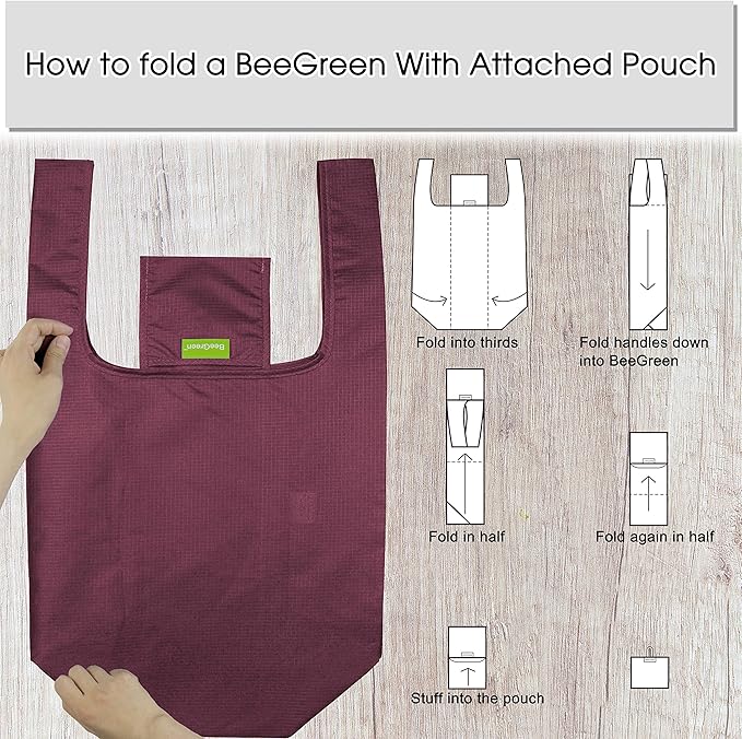 BeeGreen Grey Reusable Grocery Bags Wholesale Gray Reusable Kitchen Bags Bulk Foldable-Machine Washable with Zipper Storage Pouch 50 Packs