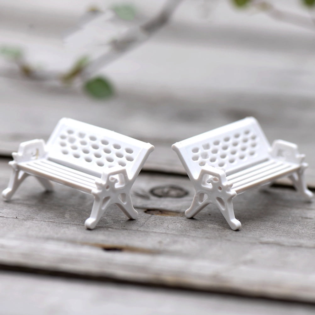 Tineasur Garden Bench Model Bench Models White ABS 16Set Ornament Decoration