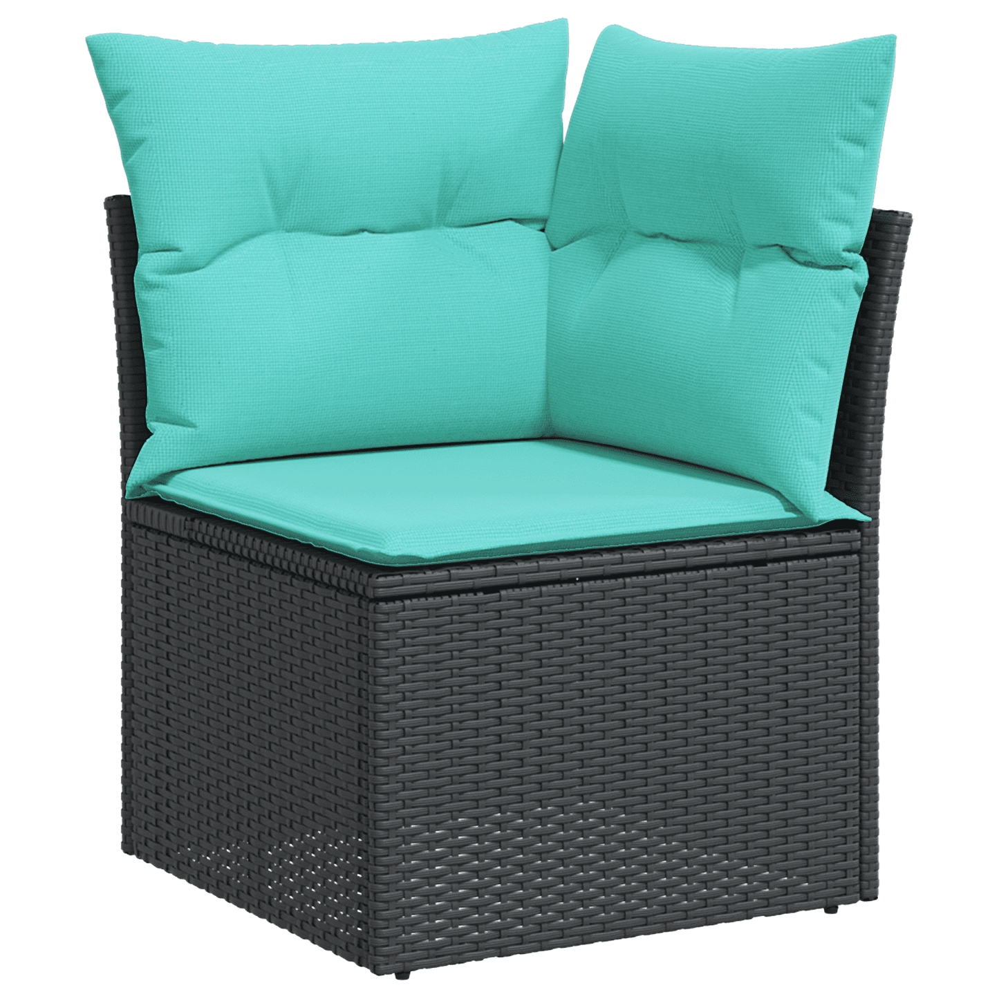 vidaXL 8 Piece Garden Sofa Set with Cushions Black Poly Rattan Acacia