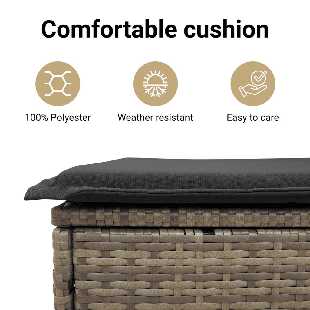 vidaXL Garden Sofa Set Grey Poly Rattan One size fits all Modular
