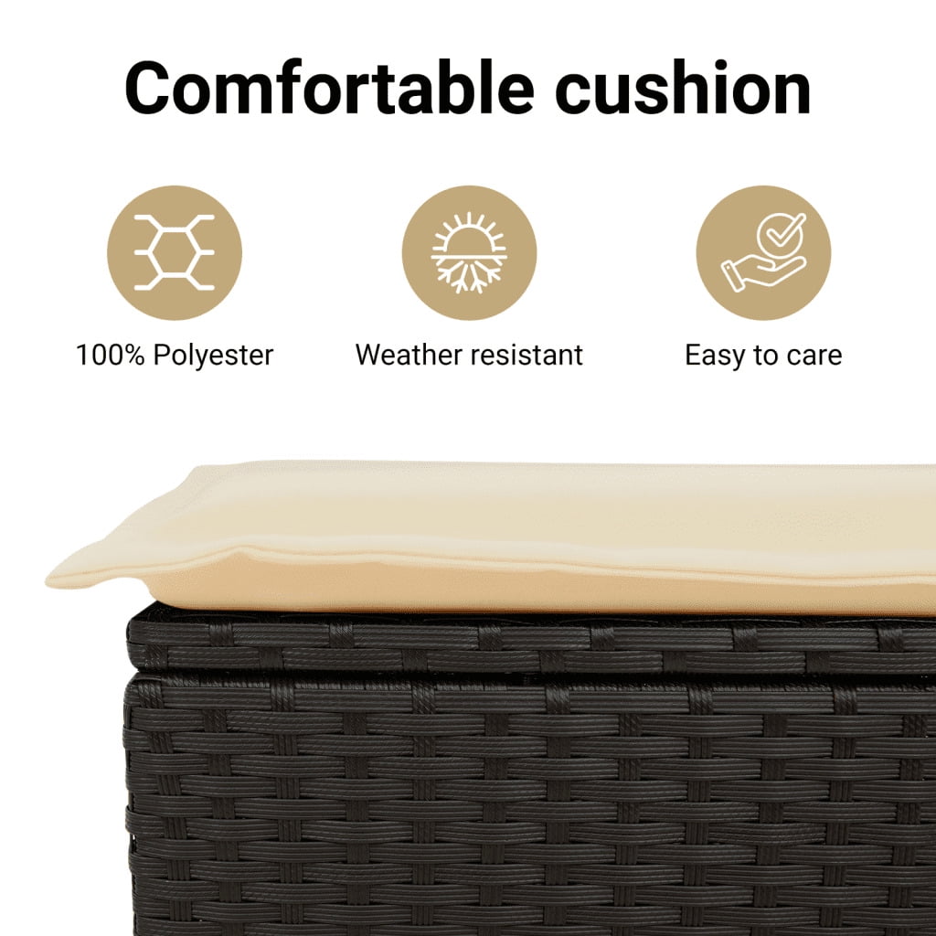 vidaXL Garden Sofa Set Black and Cream